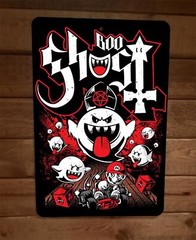 Hail King Boo Ghost Kart Satantic Mario 8×12 Metal Wall Sign Poster Video Game