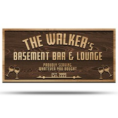 Custom Personalized Backyard Basement Home Bar Grill and Lounge Signs