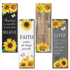 4 Pcs Sunflower Wall Decor Inspirational Sunflower Kitchen Decor and Accessor…