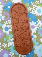 Vintage Terracotta Clay Oval Decor Plaque Floral Partridge Hobbyist Retro Craft