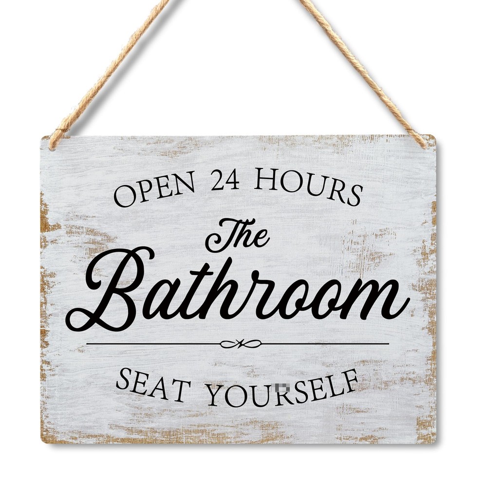 Wall Pediments Sign Please Seat Yourself Funny Bathroom Decor 10×8 Inches