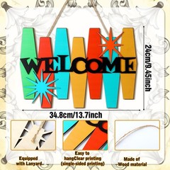 Mid Century Modern Decor Welcome Sign for Front Door Farmhouse Front Porch De…