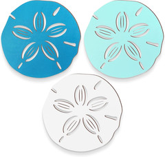 Jetec 3 Pcs Sand Dollar Wall Decor Summer Coastal Bathroom Wall Decor Art Beach