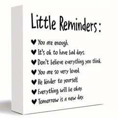 2D Wood Positive Affirmation Home Desk Decor Self-Love Inspirational Plaque Gift