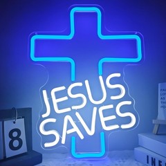 Jesus Saves LED Neon Sign Dimmable Wall Decor