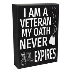 JennyGems I am a Veteran My Oath Never Expires, Patriotic Decor, Military Gifts