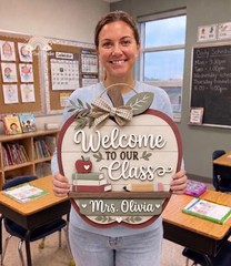 Custom Teacher Welcome Door Sign, Back to School Gift, Name Sign