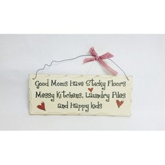 10″x 4″ Wood Sign Good Moms Have Happy Kids Plaque Wall Hanging Decor Wooden 334