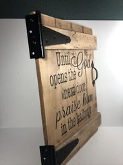 God Quote Wall Hanging Wood Farm House Door Decor- 20”x14” Religious/Spiritual