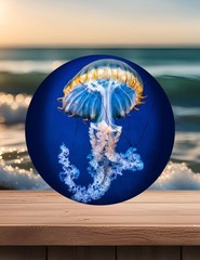 Ocean~ Jellyfish~ 10 inch~ Metal~ Round ~Sign~ FREE shipping~ CHOICE~ Gifts