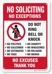 No Soliciting Sign, Funny Decor for House Door Office Business Yard,Metal Alu…