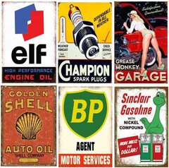 Nostalgic Garage Decor – Vintage Tin Signs 35pcs