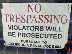 REAL Prison Restricted Site Plastic Fence Warning Sign No Trespassing Off Fence
