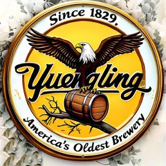 2D Flat, 1 Round Aluminum Tin Metal Signs 8×8 Inches – Vintage Yuengling Inspire
