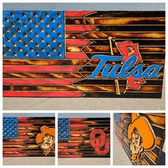 🇺🇸 Custom Carved Wooden American Flag – 24″x48″ – Handmade Rustic USA Wall Art