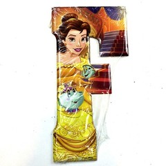 Disney Multicolor Princess Belle Tin Metal Letter F Sign Wall Art Decor 5×10 in