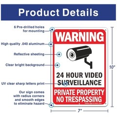 Warning Signs 10×7 Inches – UV Protected, Weather Resistant