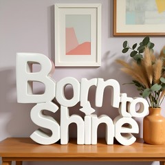 Born to Shine Fancy Showpiece White Painted Tables Decor Small Size- 6×4 -inch
