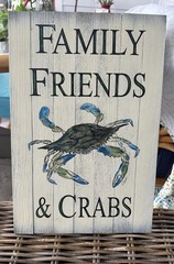 Wooden Crab Wall Decor Shabby Chic Coastal Sea Shore Sign Art Indoor Outdoor