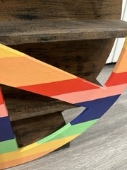 Peace Wood Shelf Sit Or Hang 18” | Colorful Pride Peace Shelf