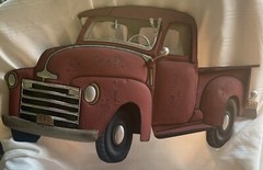 Red Pick Up Truck Wall Art