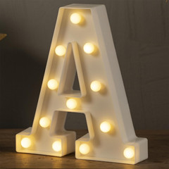 Big Light Up Letters A, LED Marquee Sign 26 Alphabet and 10 Warm White-A