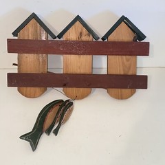 Wooden Come Early Fish Late Lake House Fishing Cabin Wall Hanging