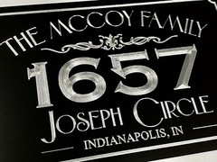Engraved Personalized Custom House Home Number Street Address Metal Sign 15×9.5