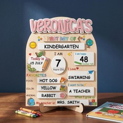 Custom First & Last Day School Sign, Reusable Kindergarten Photo Board