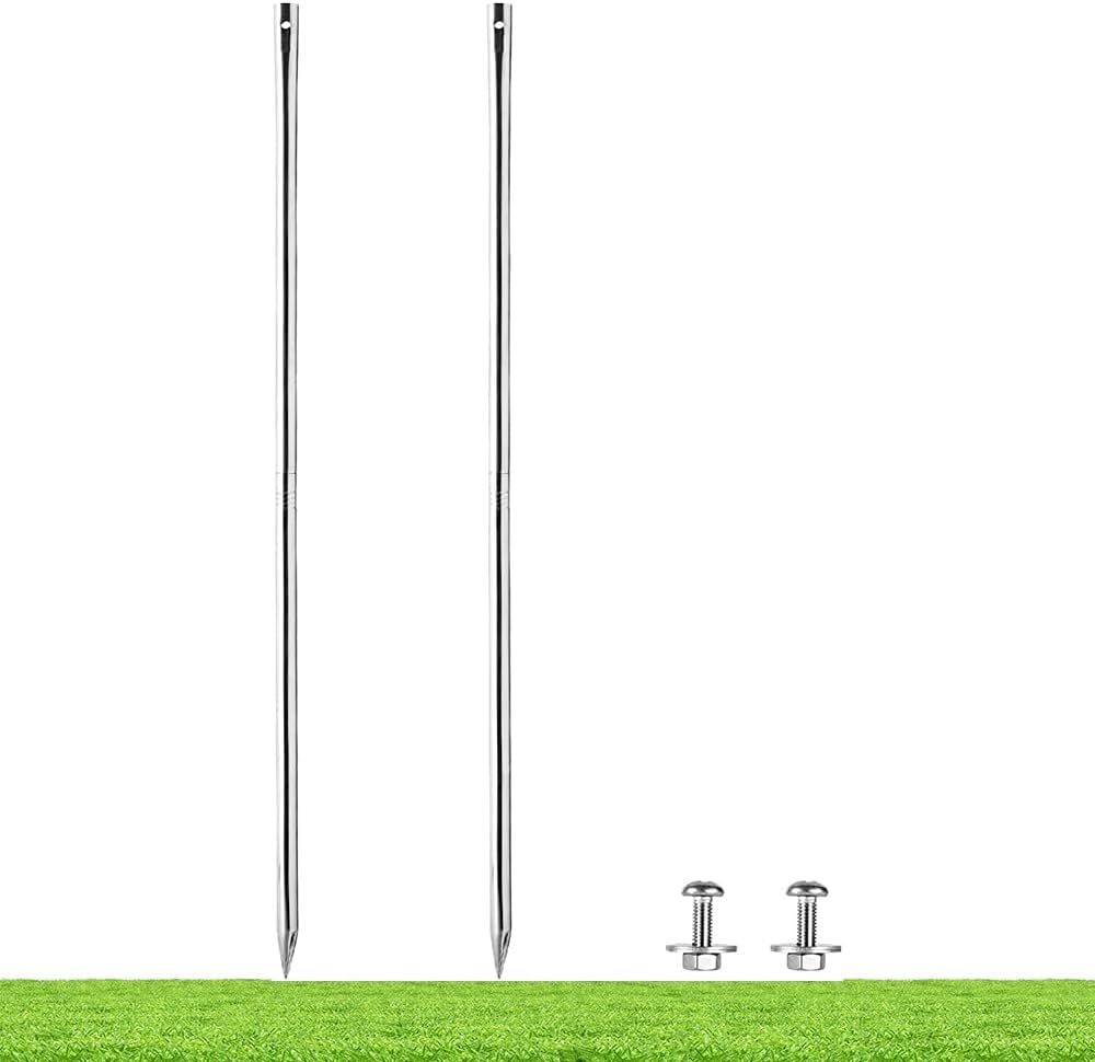27.6“/2.3ft Metal Stakes for Yard Signs, 5/8 Inch Thick, Stainless Steel, Har…