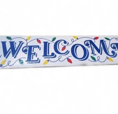 Holiday Rectangular Welcome Sign For Hanging or Leaning