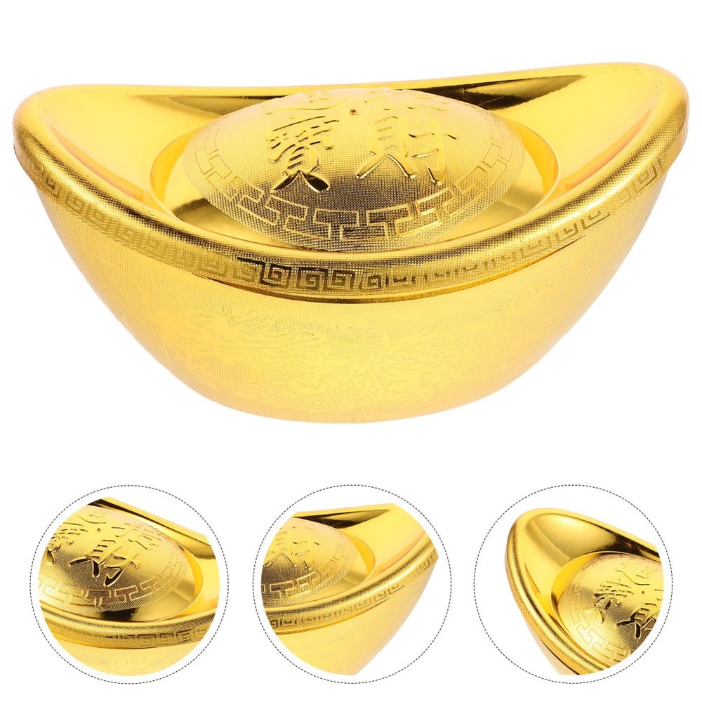 Simulated -plated Ingot Feng Shui Wealth Ornaments Chinese Yuan Bao