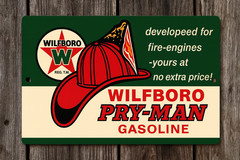 Wilfboro Pry-Man Gasoline Retro Tin Sign 8×12 Firefighter Gas Oil Vintage Metal