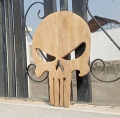 Punisher Skull Wooden Plaque Wall Art Home Gaming Room Décor Birthday Gifts Idea
