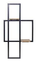 Melrose Iron Metal Wall Hanging with Wood Shelves 33.5″H, Modern, Wood, Metal