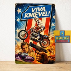 Evel Knievel Motorcycle Metal Tin Sign Poster 20x30cm Garage Wall Decor