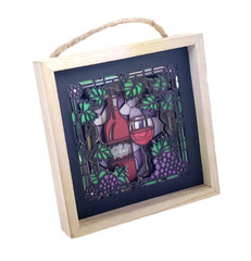 Handcrafted Shadow Box 3D Layered Design Wine Themed 5″ x 5″
