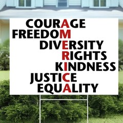 America Yard Sign Courage Freedom Rights Outdoor Lawn Sign Patriotic Decor