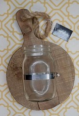 NEW VINTAGE UNUSED CREATIVE CO-OP WALL DECORATION MASON JAR AND WOULD DESIGN. db