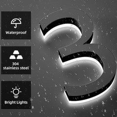 Custom Illuminated Address Number Sign Outdoor LED Backlit House Number