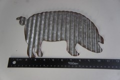 Corrugated Metal Pig Hog Farmhouse Cottage Rustic Decor Wall Art
