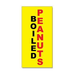 Boiled Peanuts Black Red Yellow Background DECAL STICKER Retail Store Sign