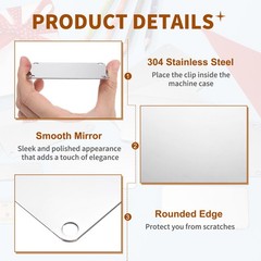 6Pcs Blank Name Plates, 3.1 x 2″ Mirror Engraved Plate with 4 Holes, Silver