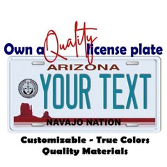 Arizona Navajo Nation License Plate Frame Bike Moped Car Key chain Luggage Tag