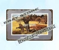 1971 sporting firearm Upland Game Birds of North America metal tin sign rusty