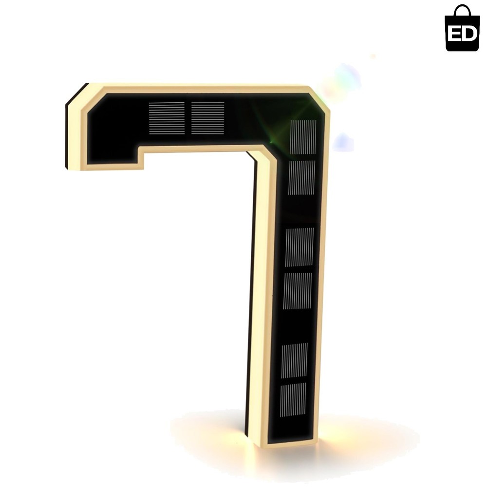 ISUNMEA 9 Inch Solar Lighted House Numbers for Outside, Light Up 9IN, 7-Black