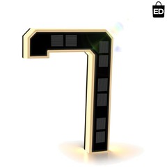 ISUNMEA 9 Inch Solar Lighted House Numbers for Outside, Light Up 9IN, 7-Black