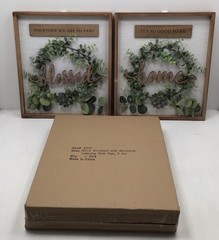 Young’s Inc Wood Woodland With Wreath & 3D Lettering Wall Sign 2 Pieces