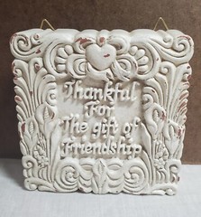 The Garden Collection Carved Wooden Shabby Chic Friendship Plaque 4×4