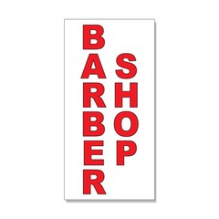 Barber Shop Red DECAL STICKER Retail Store Sign
